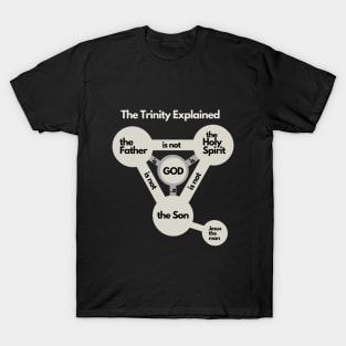 The Trinity explained, white graphic black Text T-Shirt